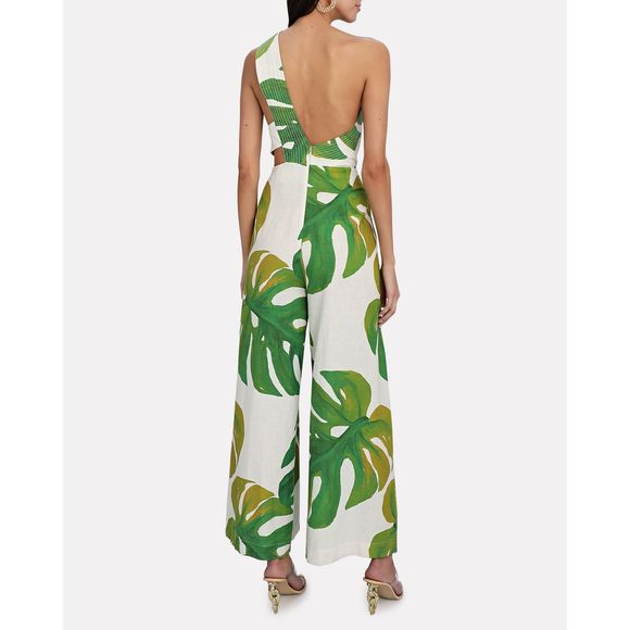 FARM RIO
Monstera One-Shoulder Linen-Blend Jumpsuit - Picture 2 of 9
